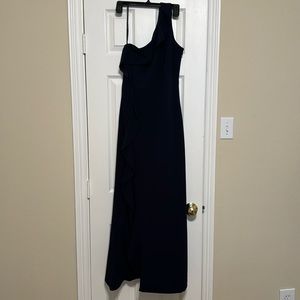 Navy One-Shoulder Evening Gown - Calvin Klein
